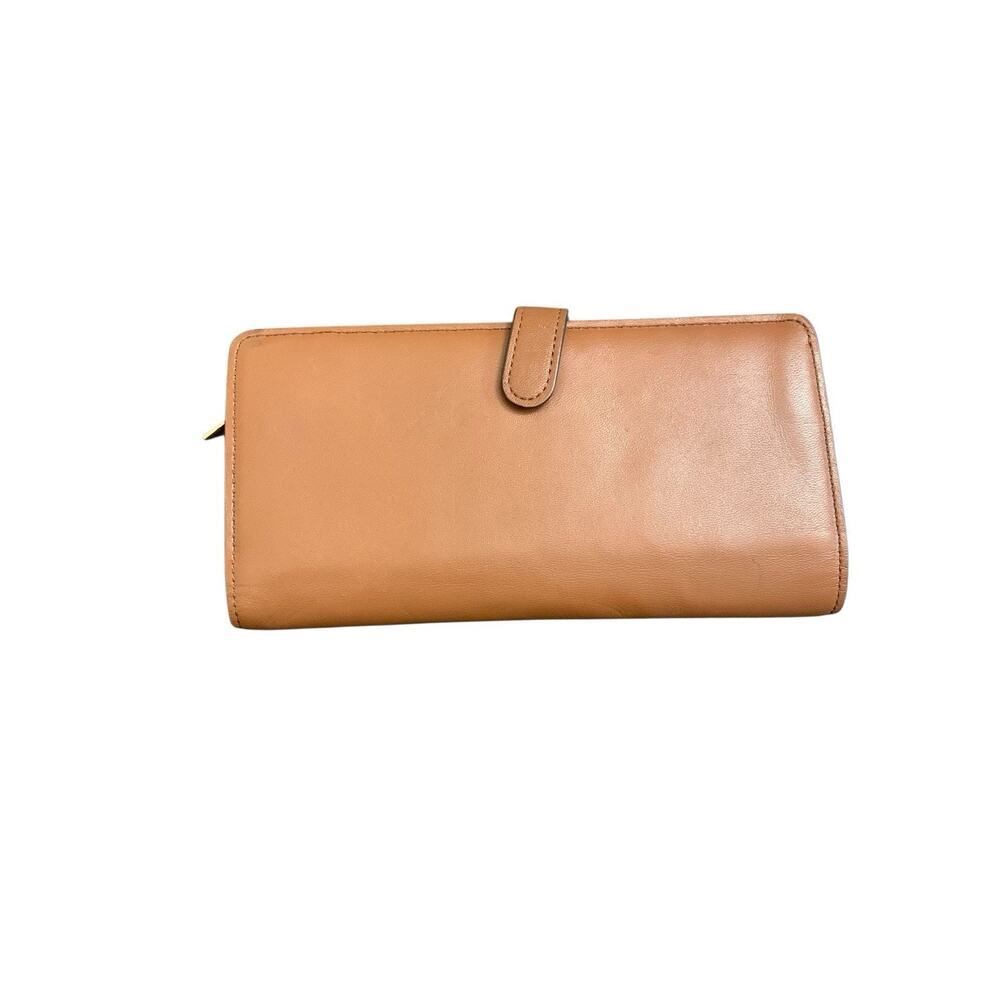 Coach Madison Skinny Leather Wallet 51936 Tan Brown Gold Logo - Picture 4 of 16